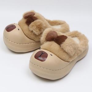 돌쥐 털실내화 - 겨울 통굽 털슬리퍼 곰돌이 다람쥐 강아지 상상의동물 따뜻한 방한화