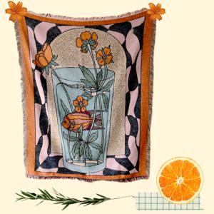 어항속 물고기  블랭킷 빈티지 담요/소파커버