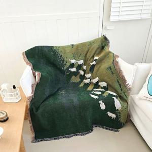 그린 파라다이스 아트 블랭킷 빈티지 담요/소파커버