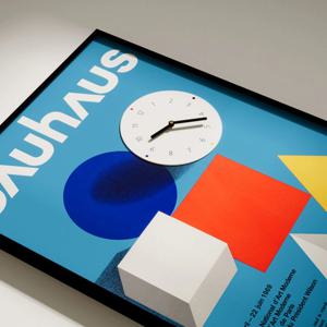 바우하우스 도형 포스터 벽걸이 무소음 시계 유니크 홈데코 카페 거실 특이한 아트벽시계