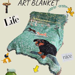 포근한 애완견의 꿈  블랭킷 빈티지 담요/소파커버