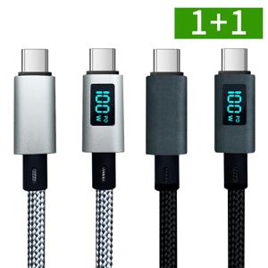 1+1 C to C타입 PD 100w 2M길이 디스플레이 휴대폰 충전기 고속 충전 케이블