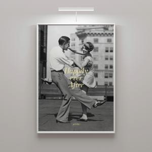 흑백 감성 레트로 빈티지 고급 무광 코팅 인테리어  포스터 - 영원한 춤 A3, A2