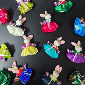 전통 한복 토끼 인형 키링 7color 외국인 친구 선물 한국 기념품 답례품 캐릭터 인사동