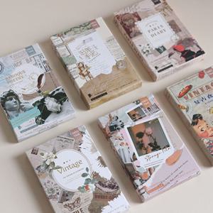 감성 빈티지 일러스트 스티커 박스 팩 대용량 6종 데코 종이 조각 벽  꾸미기 미니 낱장