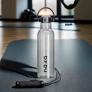 미르 헥사 눈금있는 트라이탄 휴대용 손잡이 물통 800ml MOVE 워터 보틀 헬스 물병