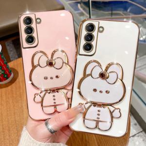 갤럭시 A37 A17 토끼 거치대 거울 실리콘 케이스 1094