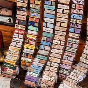 타임어록 빈티지 영문 라벨 다꾸 롤 스티커 6종 감성 조각 고전 레트로 옛날 테이프 엔틱