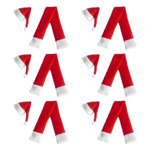 크리스마스 와인병 산타 모자 목도리 세트 6세트