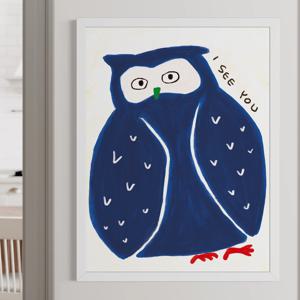 I SEE YOU 눈은 크게 뜨고 귀여운 수호 부엉이 그림액자