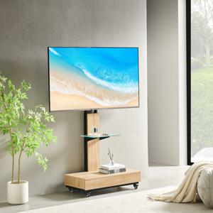 이동식 75인치 TV 거치대 높이 각도 조절 TV 받침대 스탠드형 수납장