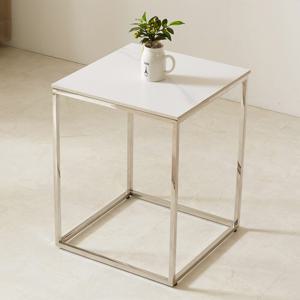 로비안 스텐 실버 듀얼 포세린 세라믹 소파 거실 테이블 L  협탁