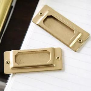 빈티지 구리 황동 라벨 이름 금속 플레이트 2개입