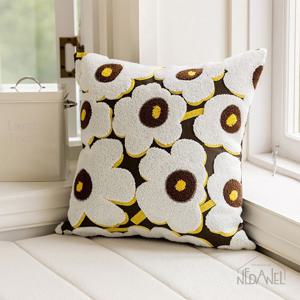 내추럴감성 고급 인테리어 쇼파 소파 사각 쿠션커버 쵸코데이지