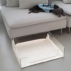 모서리 소변 방지 새지 않는 강아지 배변판 대형 투명 아크릴 화장실 주문 제작 맞춤 패드