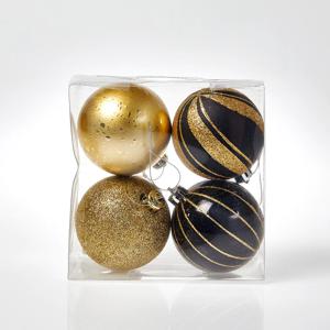 크리스마스 클래식 8CM 4PC 볼세트 골드블랙