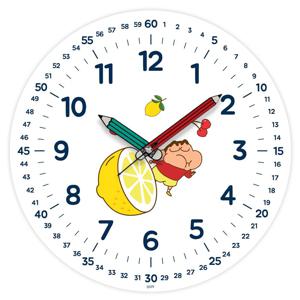 짱구 무소음 벽시계 레몬 교육용 벽시계