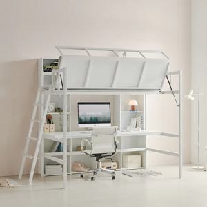 폴딩 리프트업 SS 벙커침대 책장 매트포함 사다리형