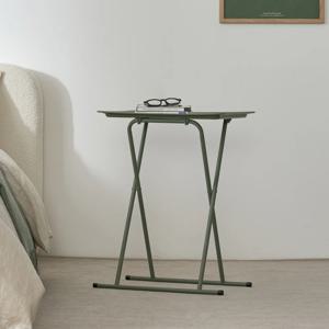 베니티 접이식 사이드테이블 올리브그린