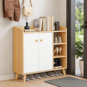 현관 신발장 슬림 신발 정리대 틈새 슈즈렉 4단 선반 수납장 원룸 간이 신발 정리함 원목