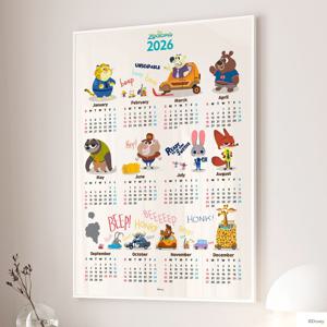 디즈니 주토피아1 2026 캘린더 감성 인테리어 프레임 포스터 캔버스 액자 그림