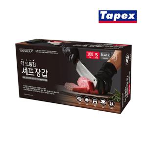더 도톰한 니트릴 셰프장갑 100매(블랙) 소 X 4개