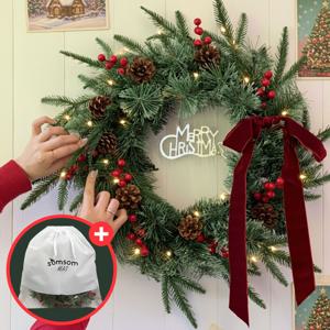 크리스마스리스 크리스마스벽장식 현관문장식 대형 원형