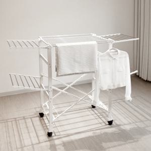 국산 튼튼한 엔드세이브 폴딩 빨래건조대 화이트 이동접이식 이불건조대