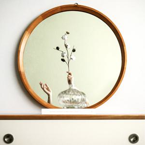 [리퍼] 마르틴 원목 원형 거울