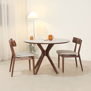 리버(월넛/원형) 원형식탁 이태리 포세린식탁 1000 세라믹식탁 호두나무