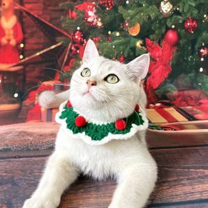 고양이 강아지 크리스마스 턱받이 케이프