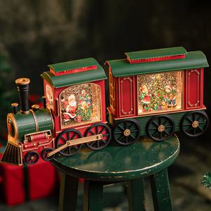 LED 크리스마스 오르골/스노우볼 대형 기차 크리스마스 워터볼 무드등 선물(캐롤 8곡)