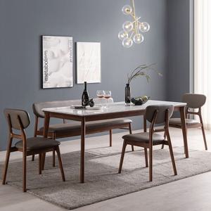 헤이든 6인용 원목 비앙코카라라 대리석 식탁 세트 1800