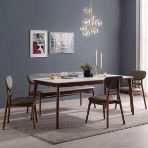 모리드 6인용 원목 포세린 통 세라믹 식탁 세트 1800