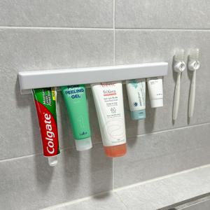 무타공 치약꽂이 붙이는 욕실 수납 걸이 거치대 보관 폼클렌징 튜브 클립 슈퍼롱