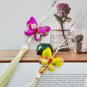 1+1 비단 나비 꽃 크리스탈 노리개 전통 한복 옆치마 백참 빽구 예단포장 태슬 장식