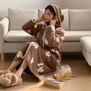 캠핑 파자마 수면잠옷 후드집업원피스