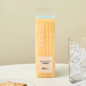 데일리 주름빨대 100p 블루+엘로우