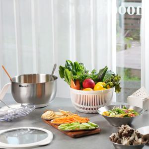 마스터 샐러드 스피너 304스테인레스 스튜디오 세트 3 in 1 야채 탈수기 채칼 볼