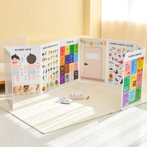 세이팬호환 유아 학습벽보 까꿍놀이 터미타임 16면 아기병풍 (+거울/마카/지우개포함)
