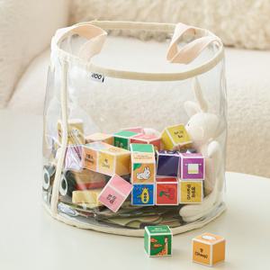 투명 손잡이 원형 인형 장난감 자석 블럭 기저귀 정리합 수납합