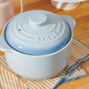 렌지렌지 세라믹 전자레인지 저당밥솥 찜기 요리 용기 다이어트음식 블루 1.8L