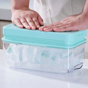 [리퍼]시즌4 미들푸쉬 얼음트레이 실리콘 얼음틀 2단 중간 얼음 보관통+집게+세척솔 세트