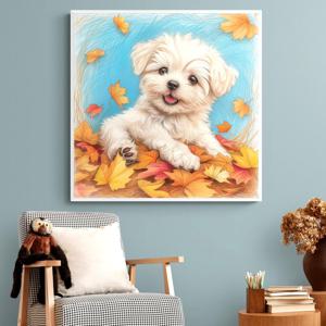 낙엽위 베비독 그림 알루미늄액자 강아지 애완견 반려견 애견 카페 퍼피 펫 인테리어 액자