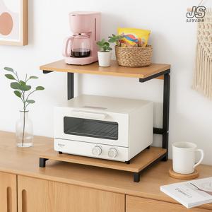주방 선반 정리대 2단 원목 부엌 틈새 정리 수납장 전자레인지 받침대 양념통 진열대 다이