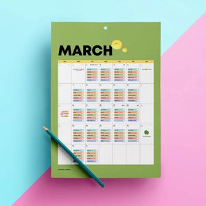 2026 벽걸이 달력 바다 생물 일러스트 월별 캘린더 리스트 스티커 엽서 포함