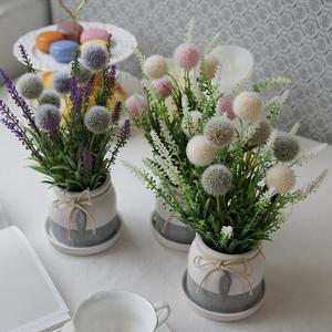 폼폼 라벤더 조화화분 3color