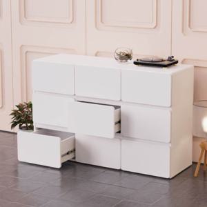 시즈닝 1200 3단 9서랍 와이드 대용량 수납장 미니멀 디자인의 완전체 서랍장