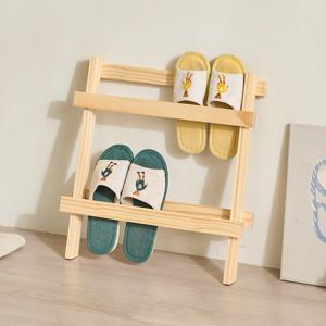 거실 실내화 거치대 원목 실내화 정리대 4켤레용