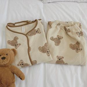 베베곰돌이 수면잠옷 누빔 겨울 커플 잠옷세트 3size